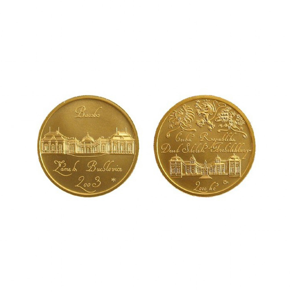 Zlatá mince 2000 Kč Zámek Buchlovice Baroko, 2003